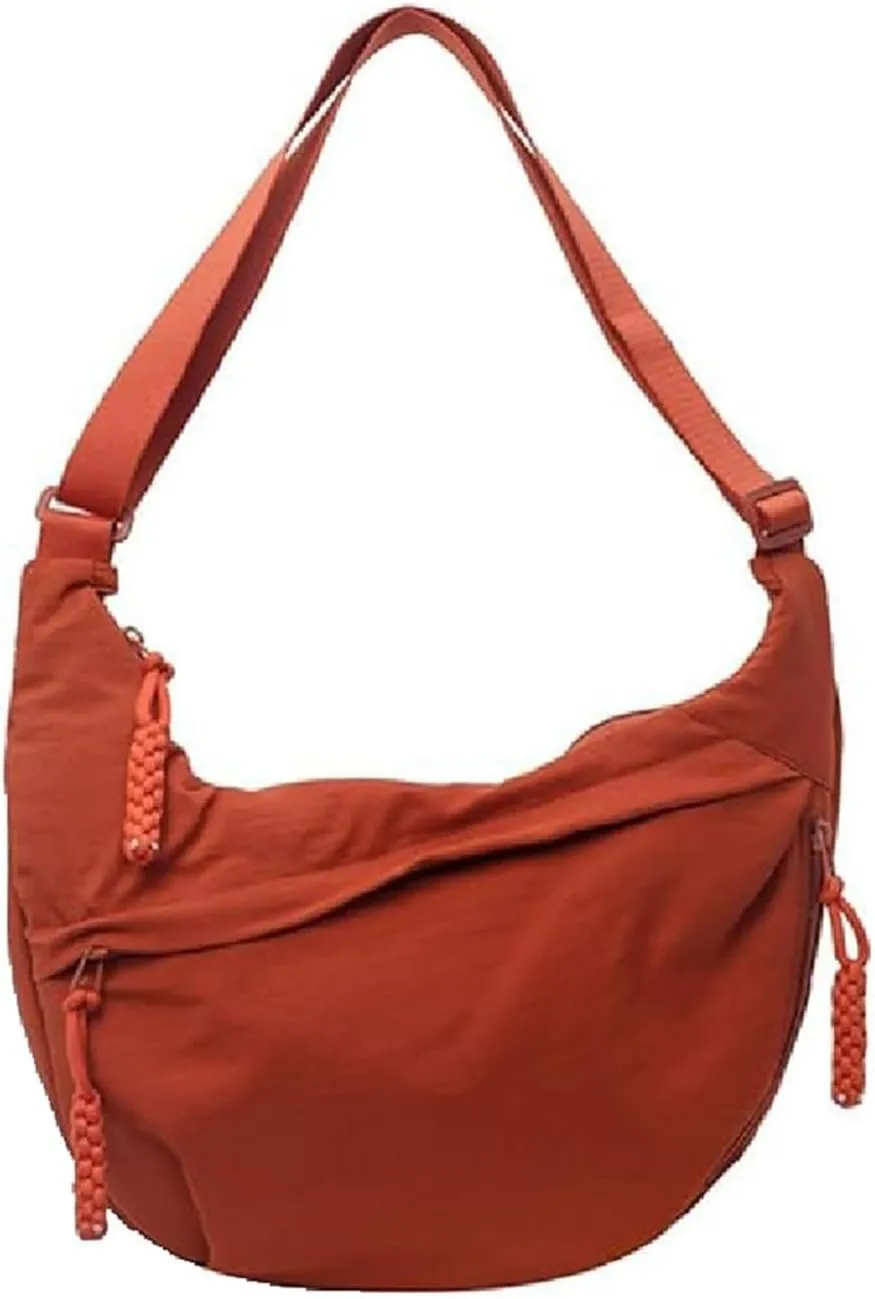 Preferable Crossbody Bag, 2025 New Women's Fashion Plain Color Nylon Crossbody Bags, Crescent Bag Crossbody
