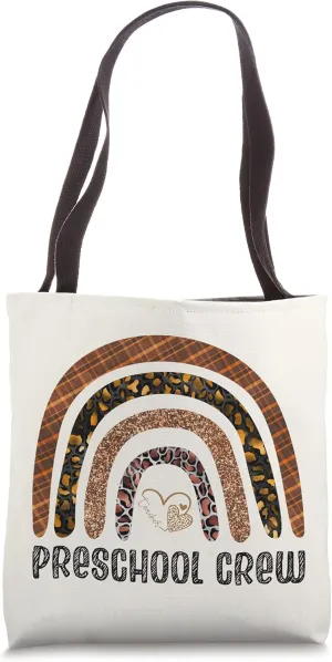 Preschool Teacher Leopard Rainbow Back To School First Day Tote Bag