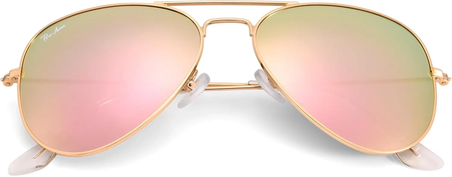 Pro Acme Classic Polarized Aviator Sunglasses for Women Men, Lightweight Metal Pilot Frame UV400 Protection 58MM
