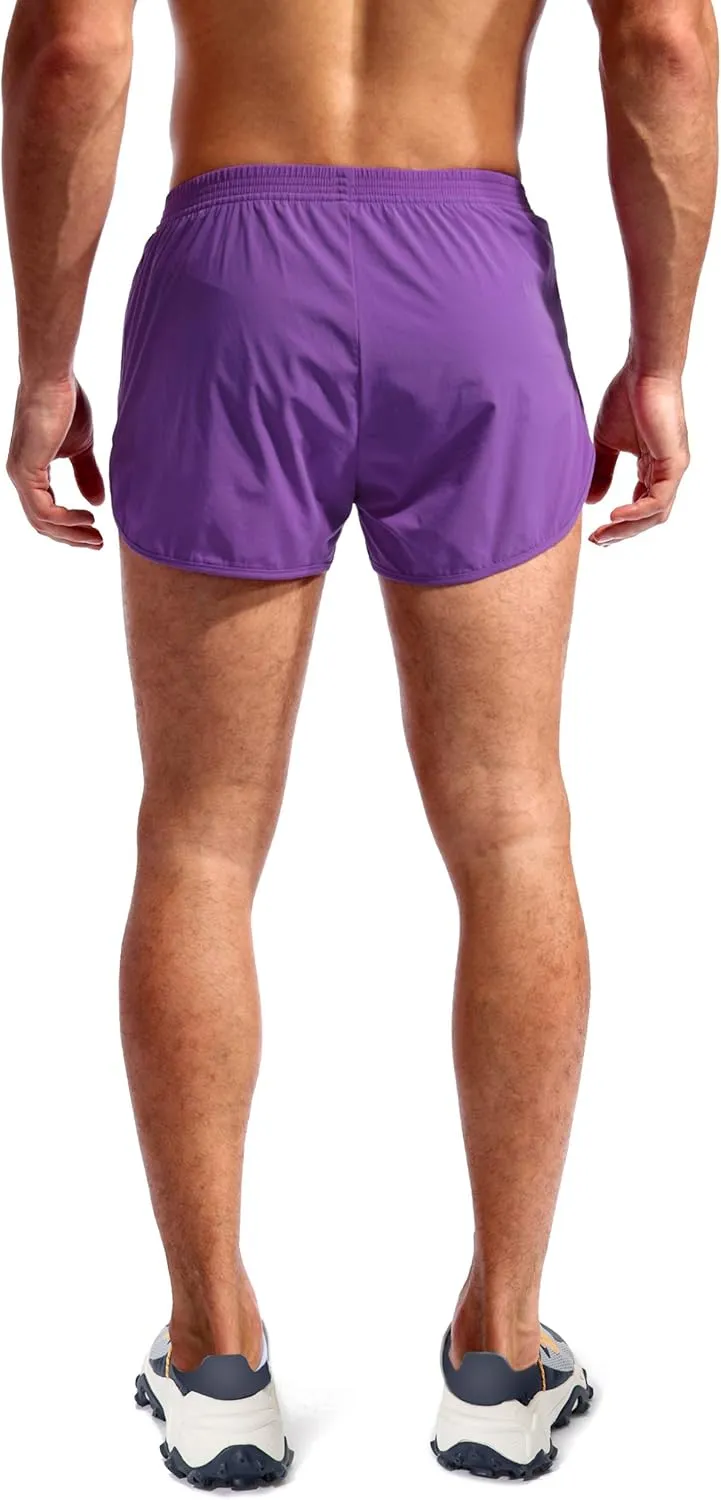 Pudolla Men’s Running Shorts 3 Inch Quick Dry Gym Athletic Workout Shorts for Men with Zipper Pockets