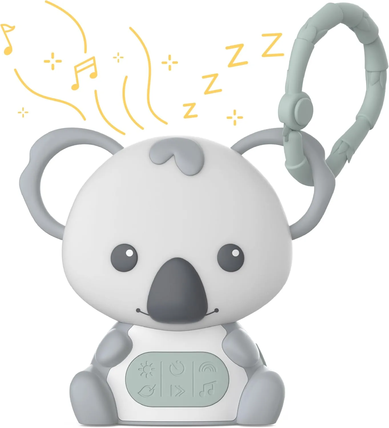 Pure Enrichment PureBaby Hanging Koala Sound Machine - Portable Travel Sleep Aid/Night Light & Detachable Hanging Ring - White Noise, Hush, Lullabies & More Sounds for Car Seat, Stroller & Bassinet