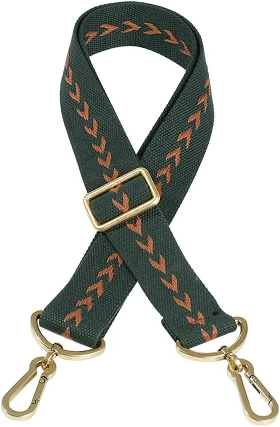Purse Straps Replacement Crossbody Adjustable Bag Strap Straps for Purses Shoulder Sling Silver Clasp Line-Green