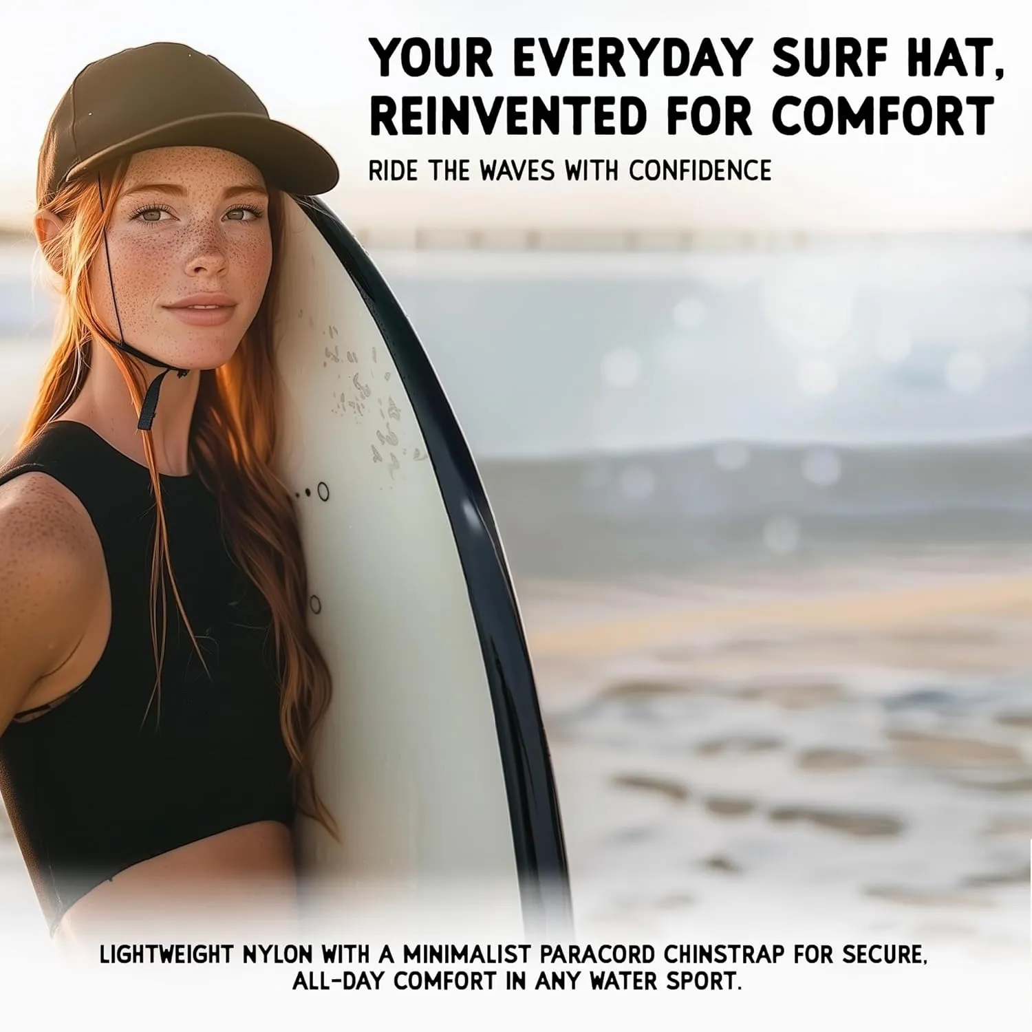 Quick-Dry Watersports Hat with Sun Protection for Surfing, Kayaking, Paddleboarding