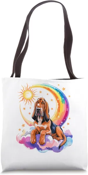 Rainbow Clouds Bloodhound Bloodhounds St. Hubert Hound Tote Bag