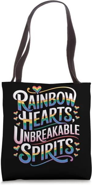 Rainbow Hearts Unbreakable Spirits Tote Bag