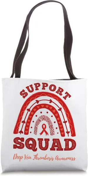 Rainbow Support Squad Deep Vein Thrombosis Awareness Tote Bag