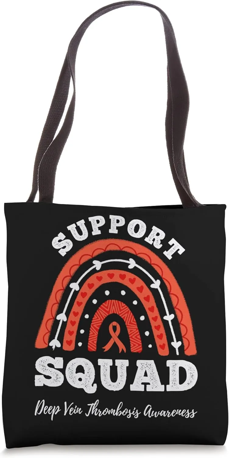Rainbow Support Squad Deep Vein Thrombosis Awareness Tote Bag
