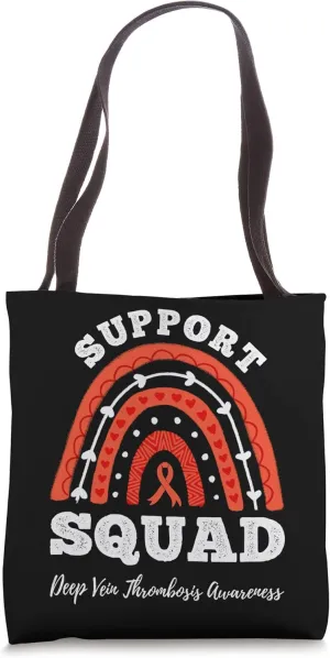Rainbow Support Squad Deep Vein Thrombosis Awareness Tote Bag