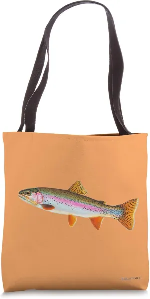 Rainbow Trout Fly Fishing Bag Shopping Gym Tote Salmon Color Tote Bag