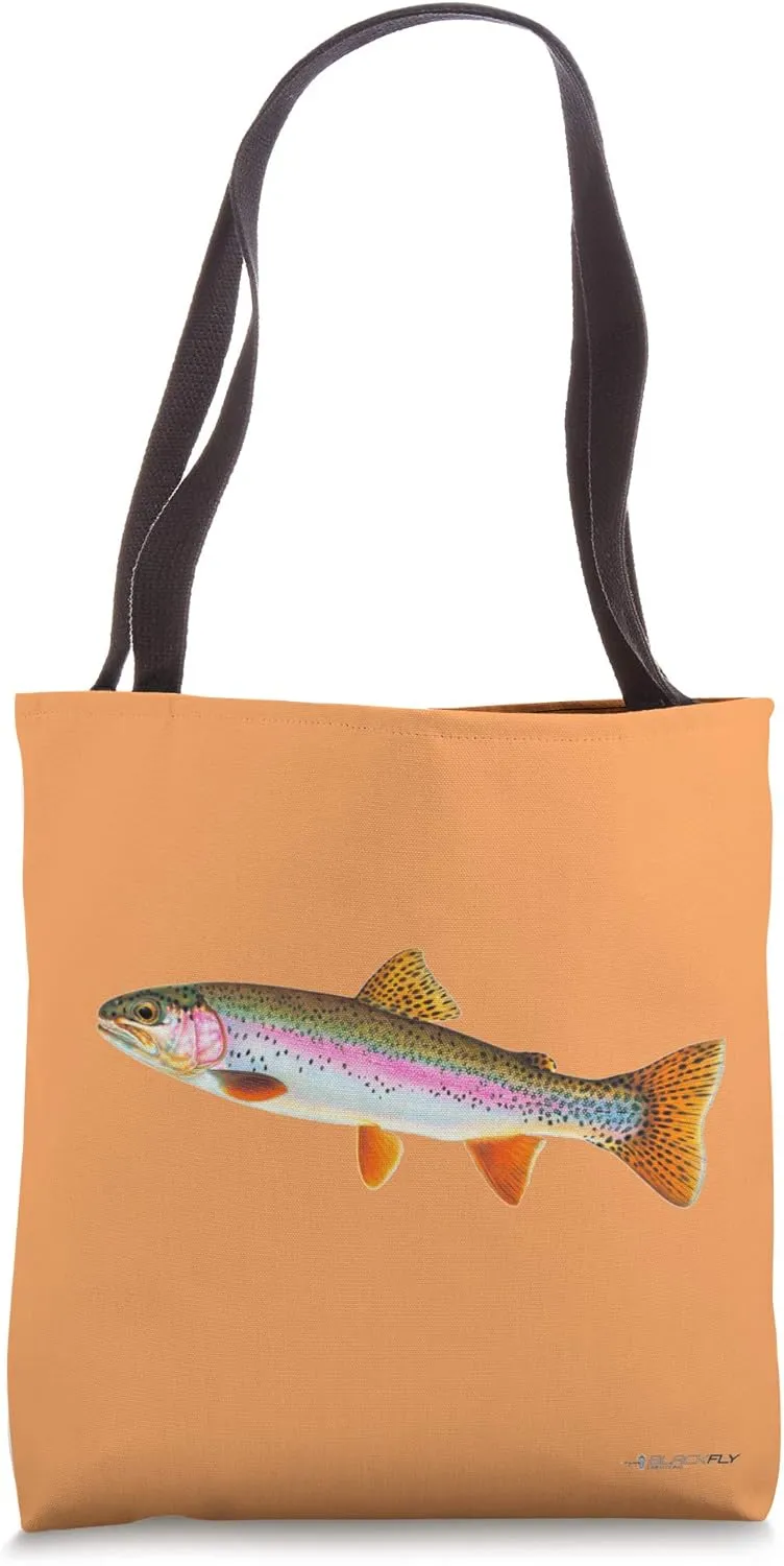 Rainbow Trout Fly Fishing Bag Shopping Gym Tote Salmon Color Tote Bag