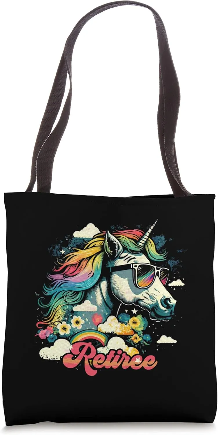 Rainbow Unicorn Retiree | Retirement Tote Bag
