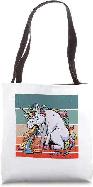 Rainbow Vomit Colorful Pony Magic Barf Rainbow Spew Fantasy Tote Bag
