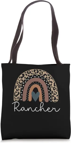 Rancher Cute Leopard Boho Rainbow for Team Rancher Squad Tote Bag