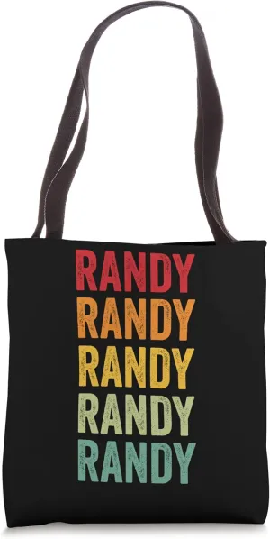 Randy Rainbow Repetition of Randy Name Text Tote Bag