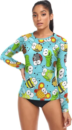Rash Guard for Women UPF 50  Swim Shirts Long Sleeve Sun Protection Beach Surfing Swimming Tops