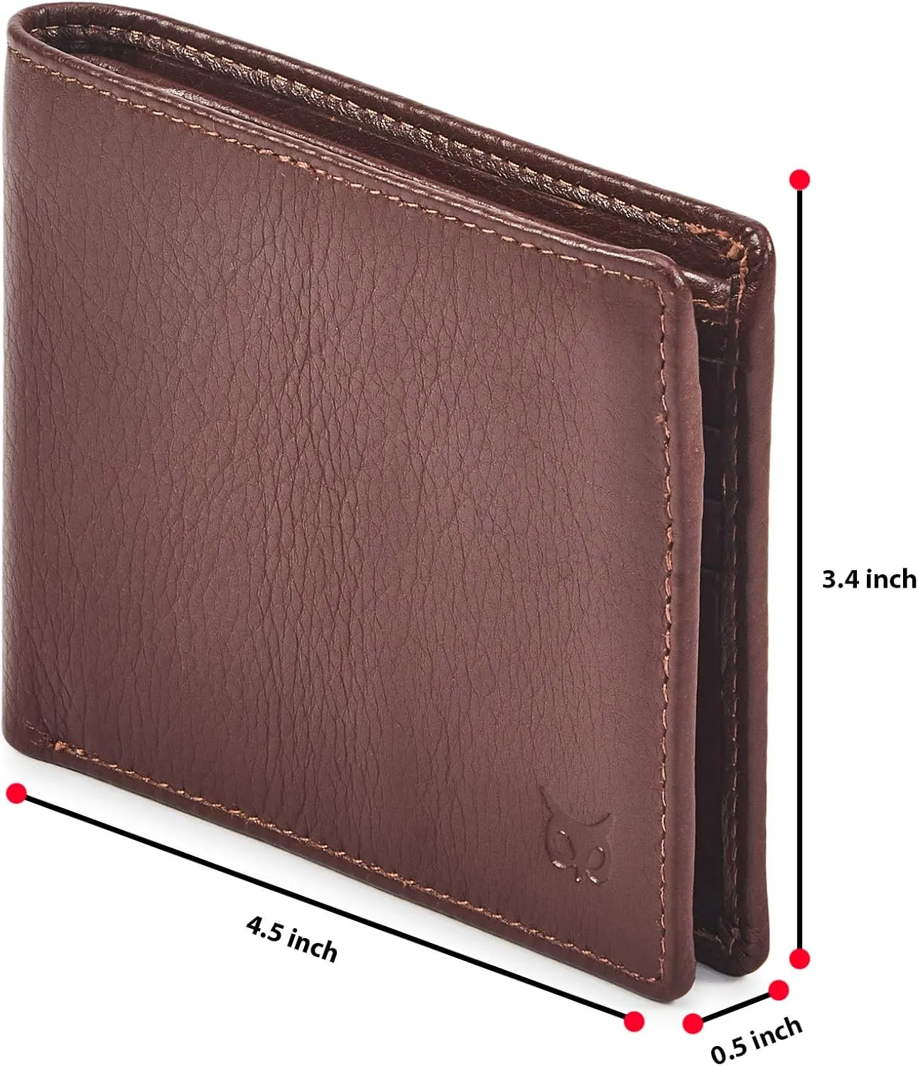 Real Leather Mens Bifold Wallet RFID Blocking Slim Minimalist Front Pocket - Thin & Stylish with ID Window in Gift Box (Nappa, Cognac)