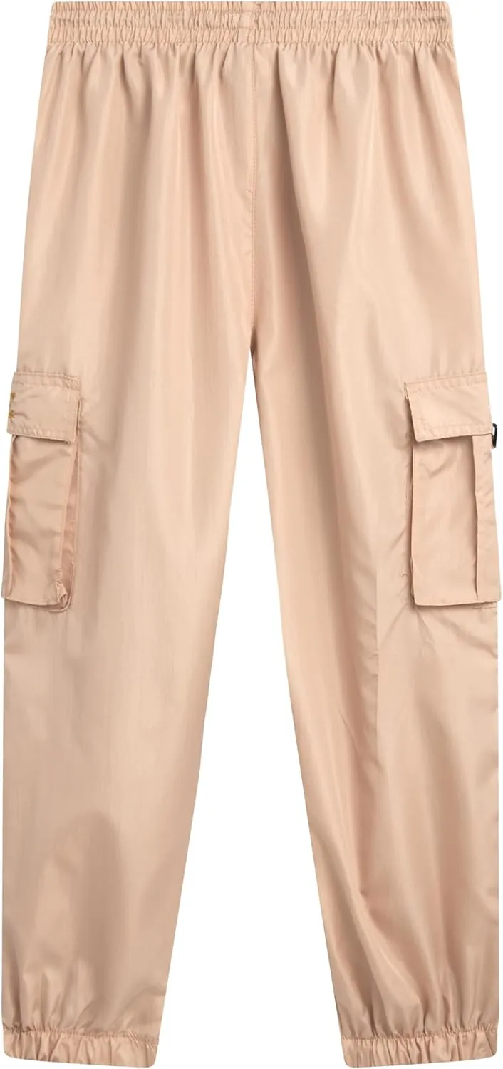 Real Love Girls' Cargo Pants - Lightweight Nylon Quick Dry Jogger Parachute Pants with Deep Multi Pockets (Sizes: 7-16)