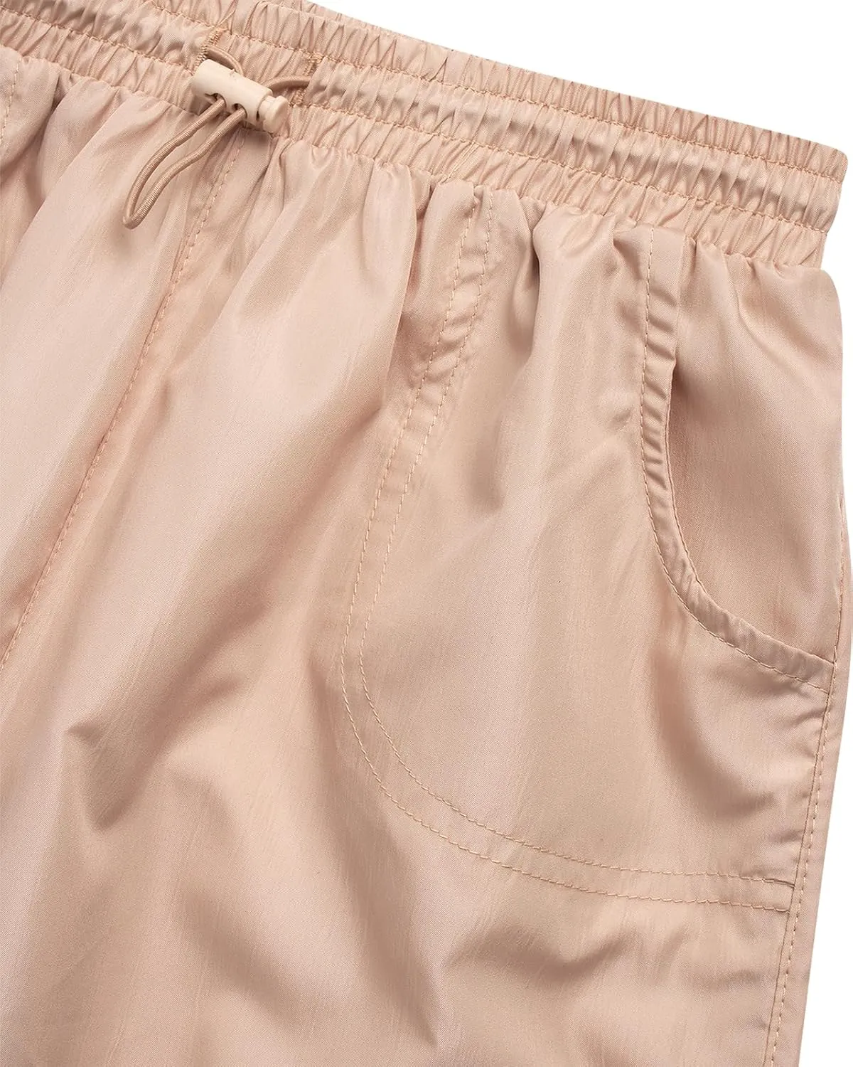 Real Love Girls' Cargo Pants - Lightweight Nylon Quick Dry Jogger Parachute Pants with Deep Multi Pockets (Sizes: 7-16)