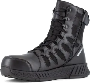 Reebok Work Floatride Energy Tactical Men's, Black, 8 Inch Side-Zip Style, Composite Toe, EH, Slip-Resistant Work Boot