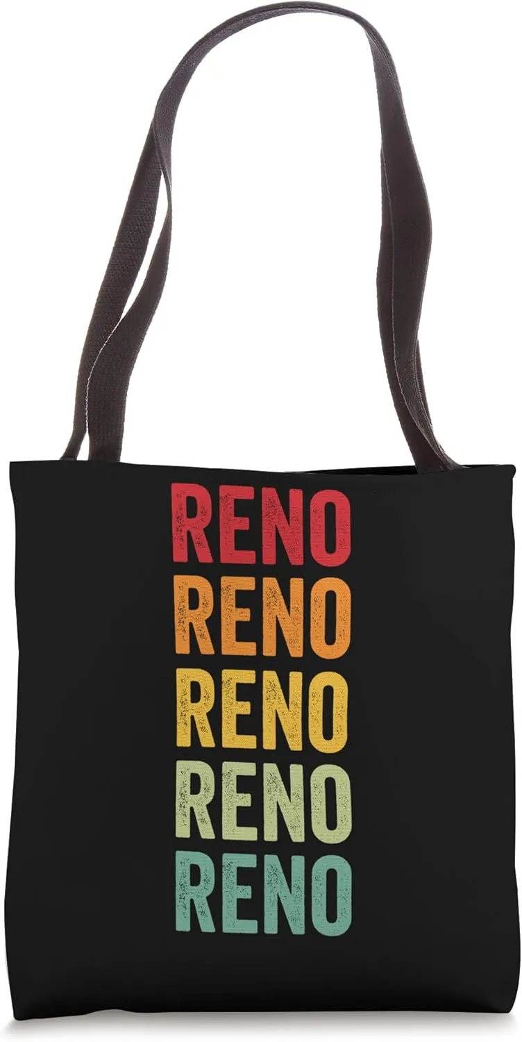 Reno Rainbow Repetition, Reno City Tote Bag