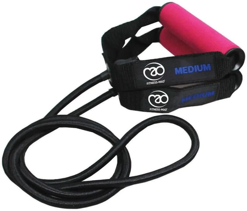 Resistance Tube Only Pe Bag Medium: Burgundy Handle Burgundytan
