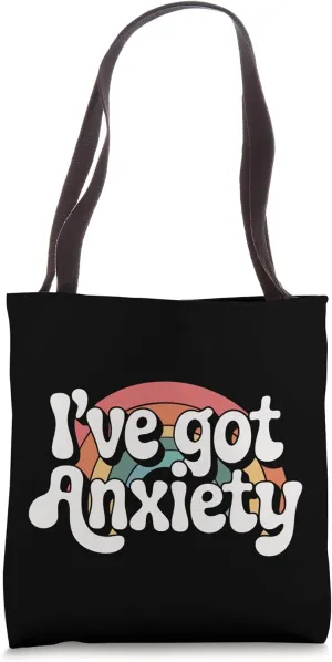 Retro I've Got Anxiety Rainbow Anxiety Tote Bag