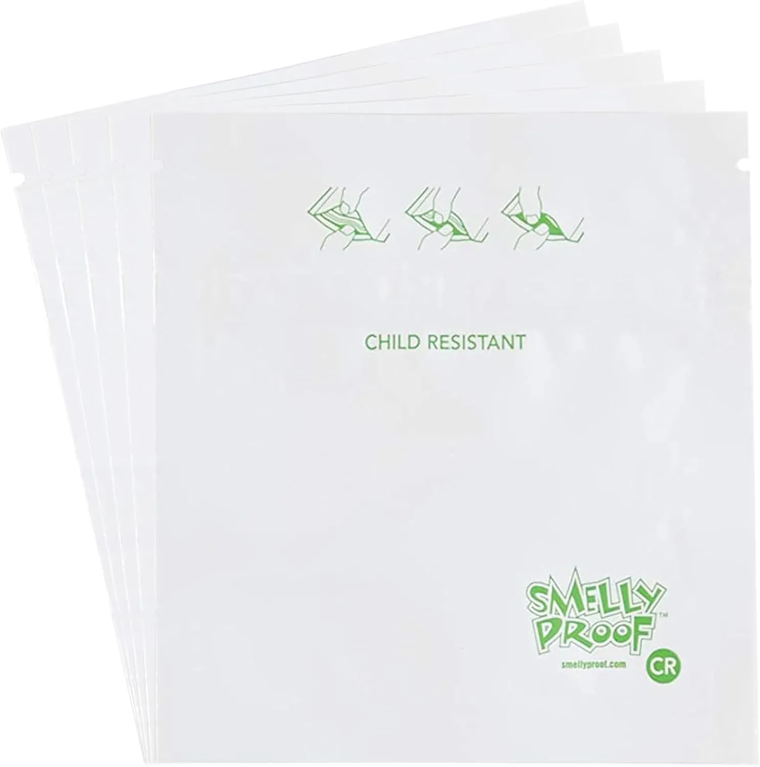 Reusable Childproof Bags, 5mil Thick Washable Dishwasher-Safe Child Resistant Ziplock Food Bags, Quart Medication Bag Storage, USA Made, Non-Silicone, No PEVA & BPA Free, Large 7.25" x 11.25", 5 pk