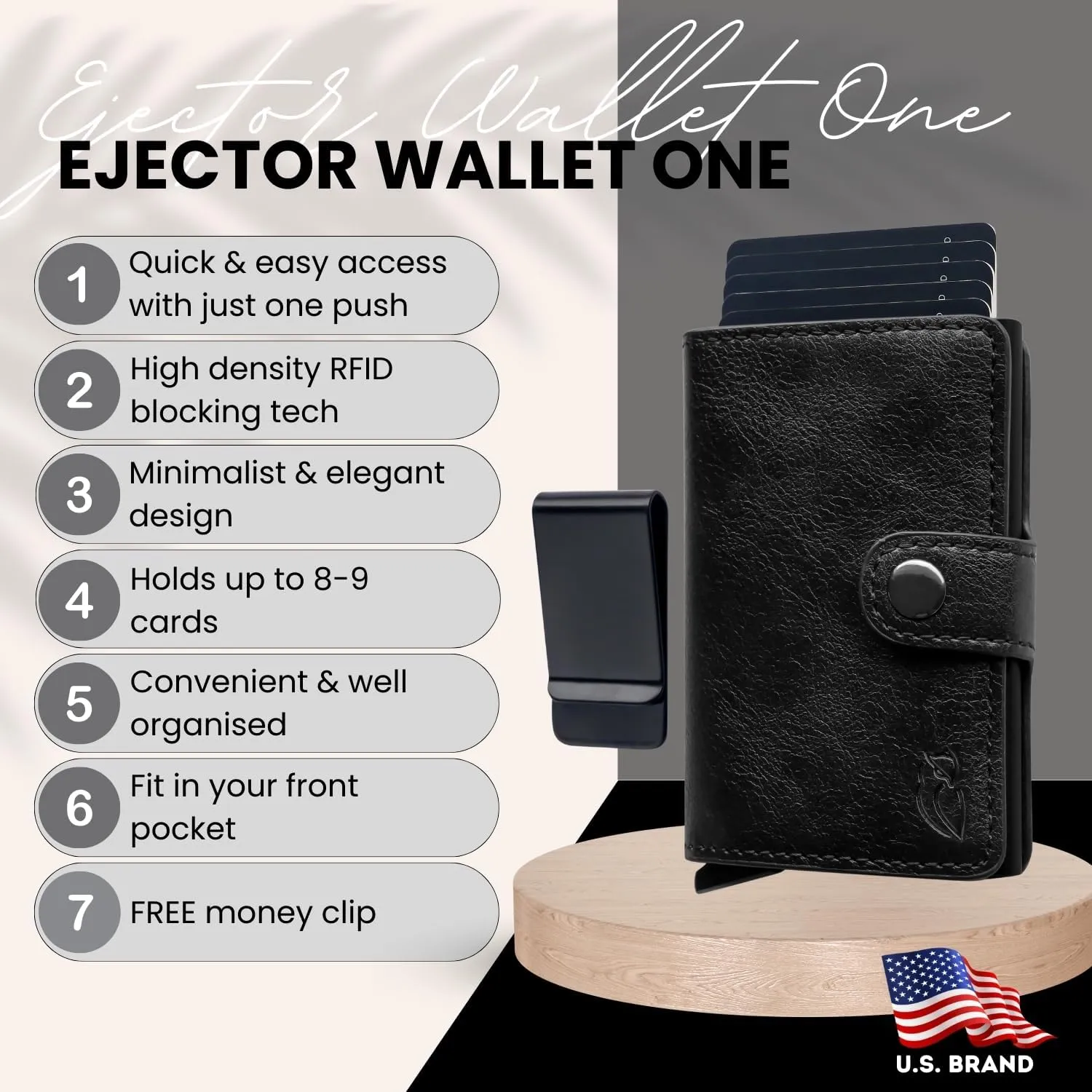 RFID Wallet for Men with Money Clip - PU Leather Mens Wallet Credit Card Holder - Minimalist Wallet for Men - Slim Wallet for Men - Front Pocket Wallets for Men - RFID Wallet Women Favorite