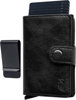 RFID Wallet for Men with Money Clip - PU Leather Mens Wallet Credit Card Holder - Minimalist Wallet for Men - Slim Wallet for Men - Front Pocket Wallets for Men - RFID Wallet Women Favorite