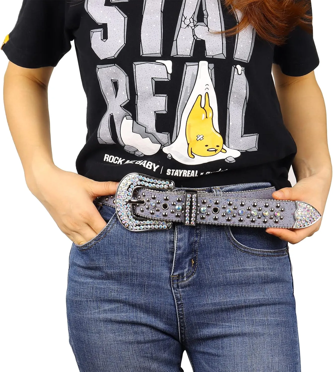 Rhinestone Belt - Shining Diamond Studded Belt for Men & Women - Cowgirl Cowboy Punk Y2K Style