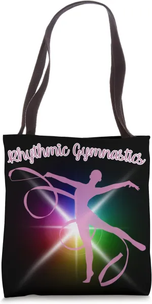 Rhythmic Gymnastics Girl Rainbow Ribbon Pink Lilac Tote Bag