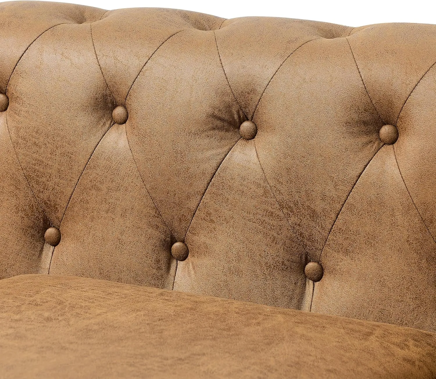 Rolled Arm Air Leather Club Chair Set of 2, 2-Piece Accent Chair Set for Living Room Small Apartment Office Décor