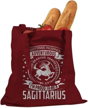 Sagittarius Astrology Zodiac Sign Cotton Canvas Tote Bag