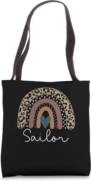 Sailor Cute Leopard Boho Rainbow for Team Sailor Squad Tote Bag