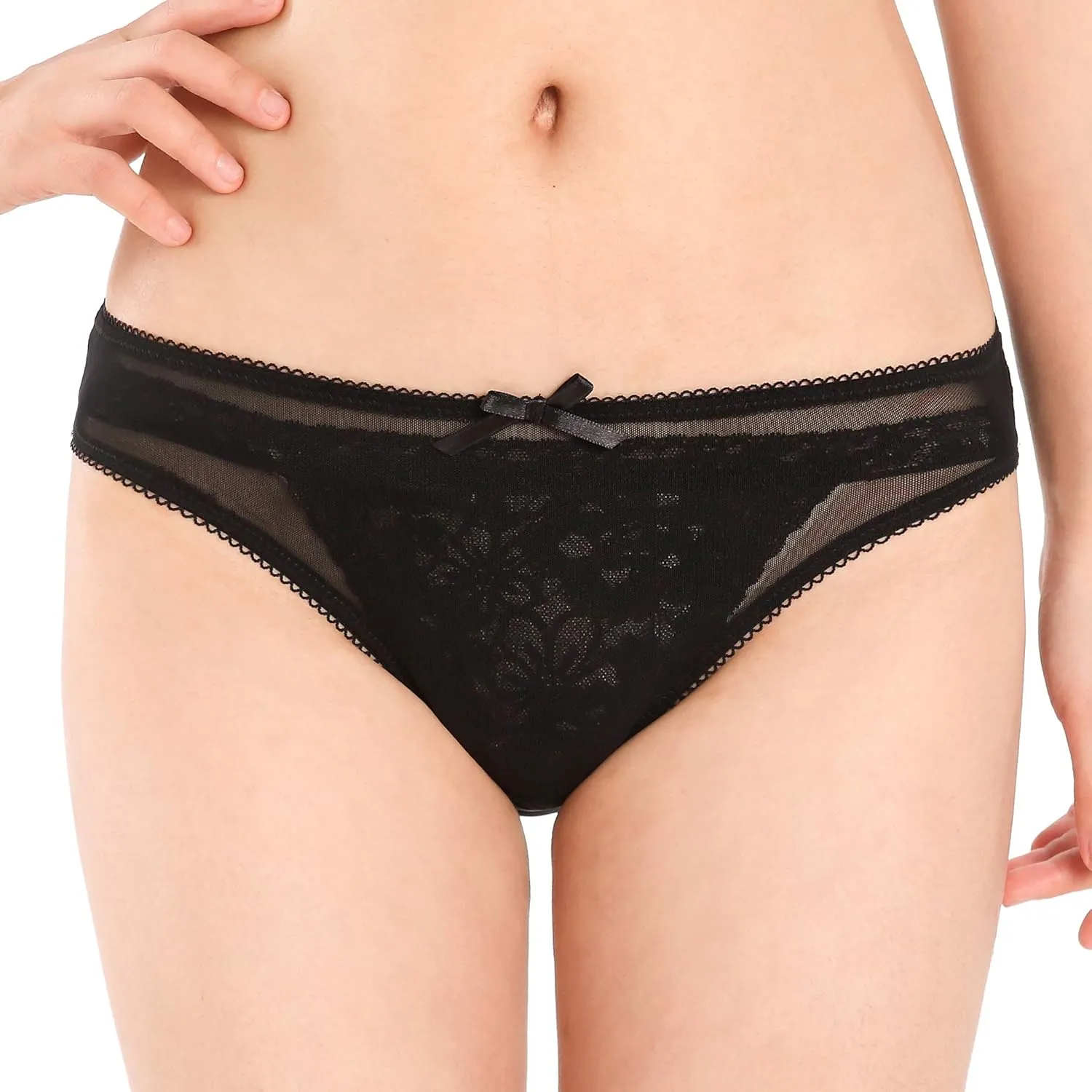 Satini Women's Nylon Sheer Bikini Briefs Panties