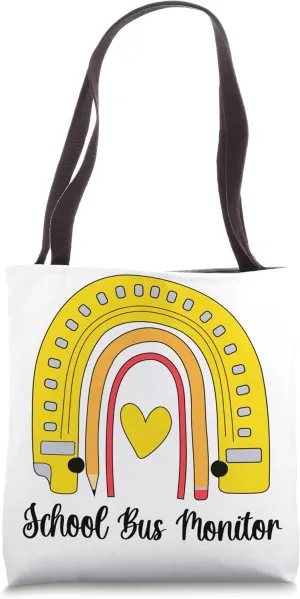 School Bus Monitor Rainbow Bus Monitor Tote Bag