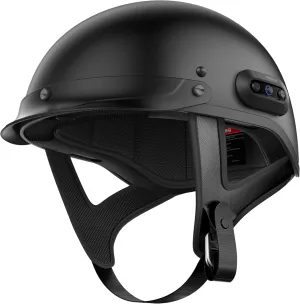 Sena Cavalry 2 Mesh Intercom Enabled Motorcycle Half Helmet, Integrated Communication System (Matte Black, Large)