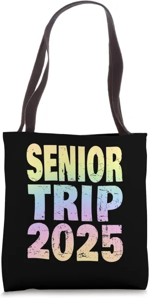 Senior Trip 2025 Pastel Rainbow Tote Bag
