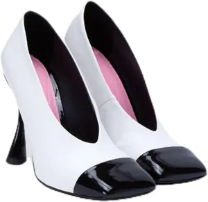 Sexy Women's Fashion Black Stiletto Hoof Heels Pumps, Sweet Square Toe Elegant High Heels for Party, Banquet and Weding,9,White