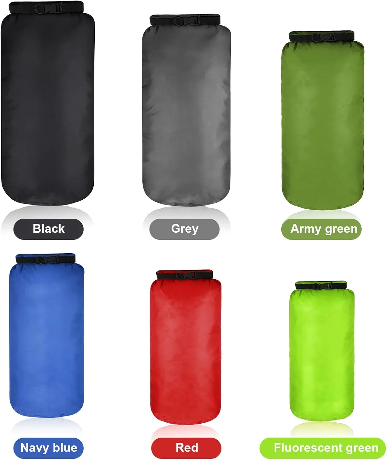 Shappy 6 Pcs Waterproof Dry Bag Set Dry Sacks Lightweight Airtight Combo Set with 20 L 15 L 10 L 8 L 5 L 3 L Sacks and Long Adjustable Shoulder Strap for Boating Hiking Camping
