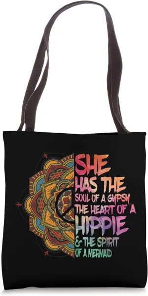 She Has The Soul Of A Gypsy The Heart Of A Hippie Peace Sign Tote Bag