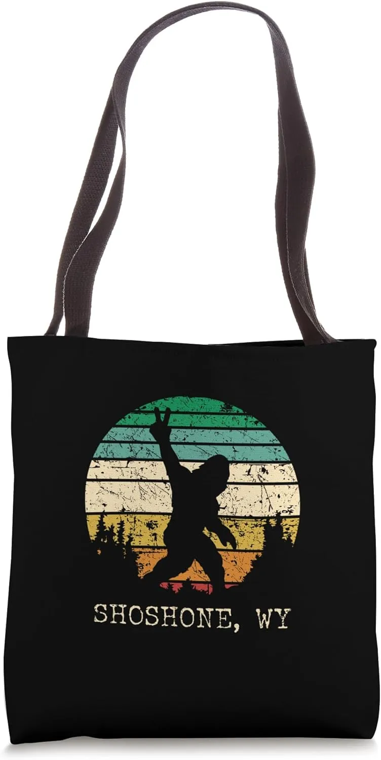 Shoshone WY USA Sasquatch Peace Sign Bigfoot Design Tote Bag