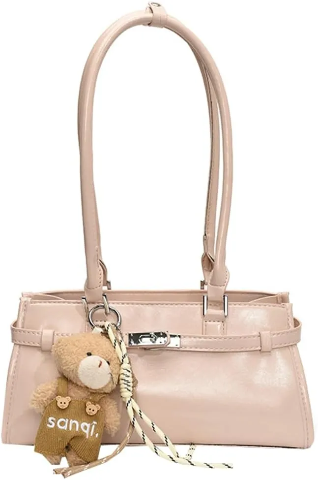 Shoulder Bags for Women Patent PU Leather Handbags Trendy Purse Vintage Y2k Small Satchel Tote