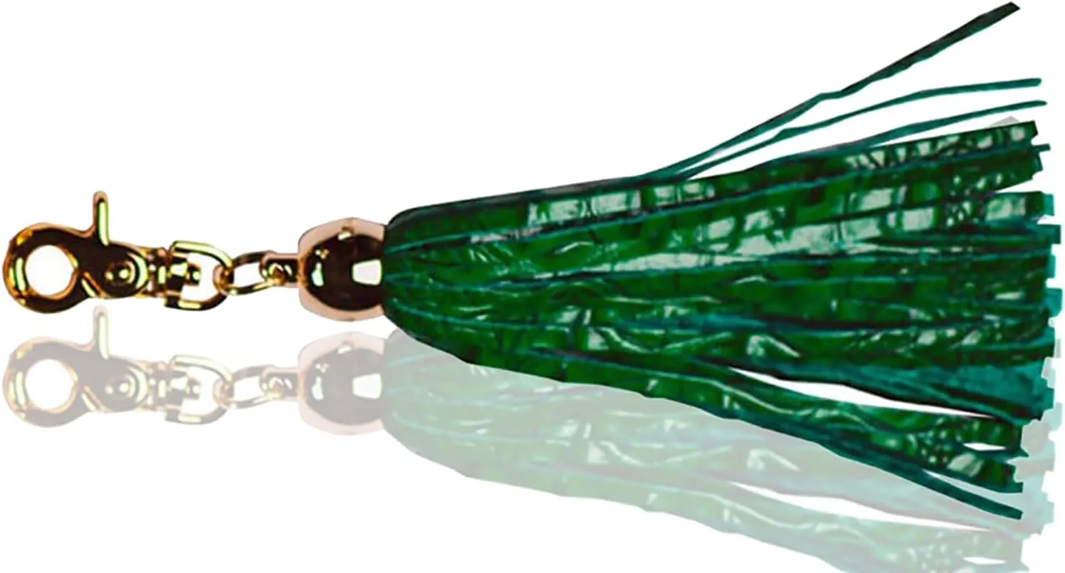 Signature for Women's Purses Large Emerald Leather Tassel Keychain Italian Designer Handbag Accessory
