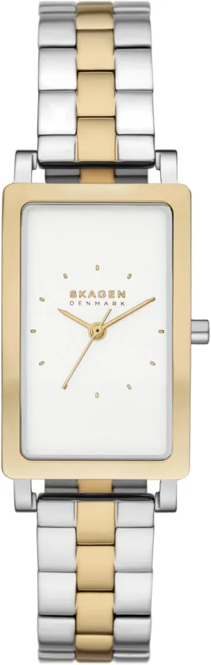 Skagen Hagen Rectangular Case Women's Watch with Stainless Steel Bracelet, Mesh or Leather Band