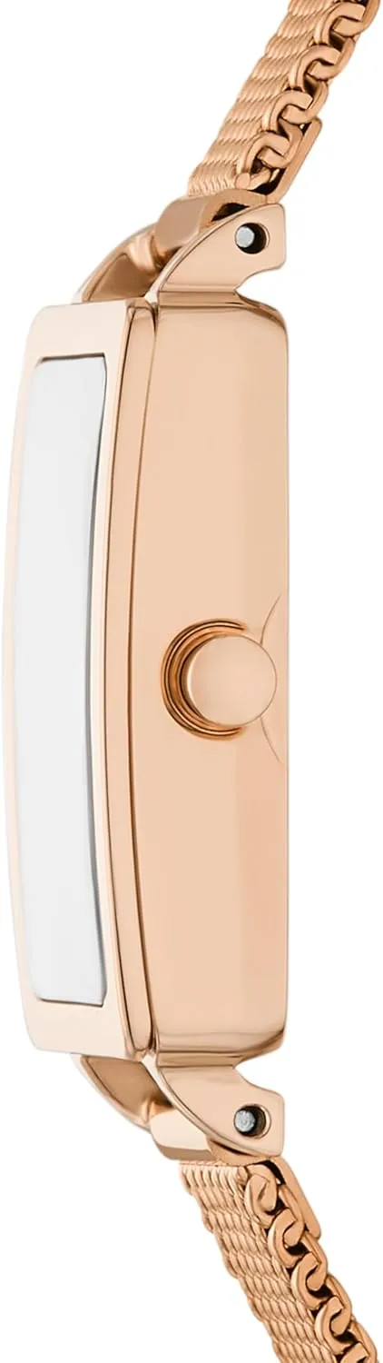Skagen Hagen Rectangular Case Women's Watch with Stainless Steel Bracelet, Mesh or Leather Band