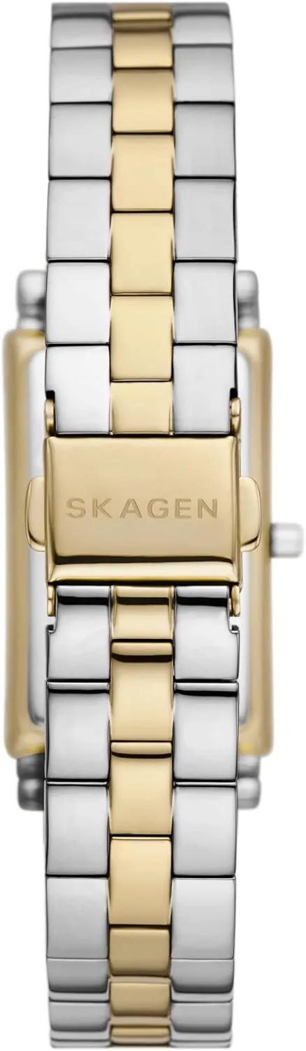 Skagen Hagen Rectangular Case Women's Watch with Stainless Steel Bracelet, Mesh or Leather Band