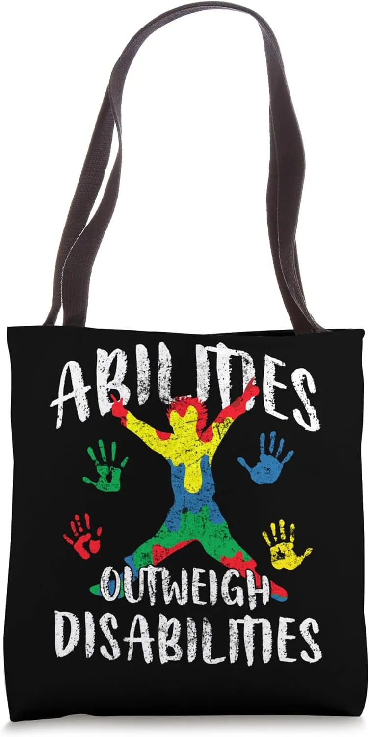 Skills Overcome Disabilities Autism Awareness Puzzle Tote Bag