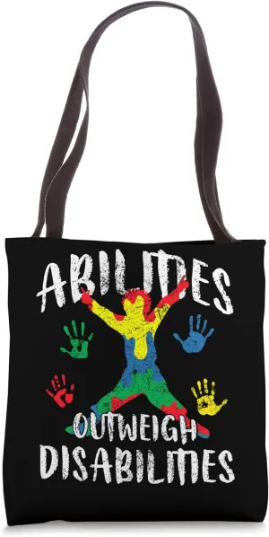 Skills Overcome Disabilities Autism Awareness Puzzle Tote Bag