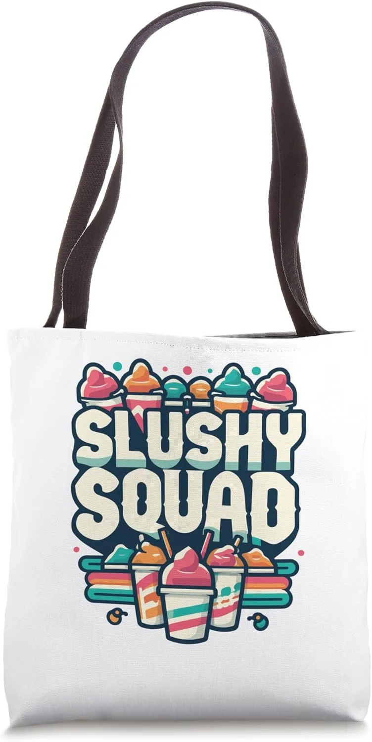 Slushy Squad Vintage Retro Rainbow Line-Up Tote Bag